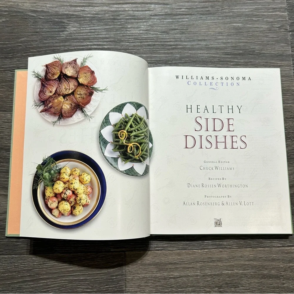 Williams Sonoma Culinary Gift Set Healthy Side Dishes Cookbook Apron 1996 In Box